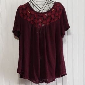Cape Juby Red Burgundy Top Size XS
